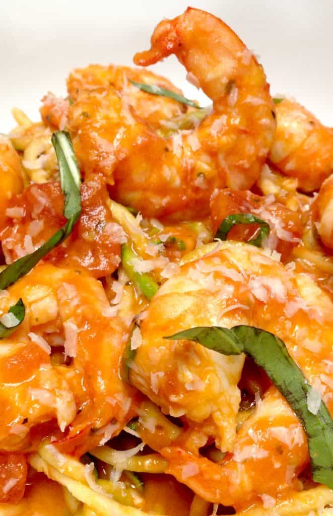 Shrimp alla Vodka with Zoodles - Keto and Low Carb