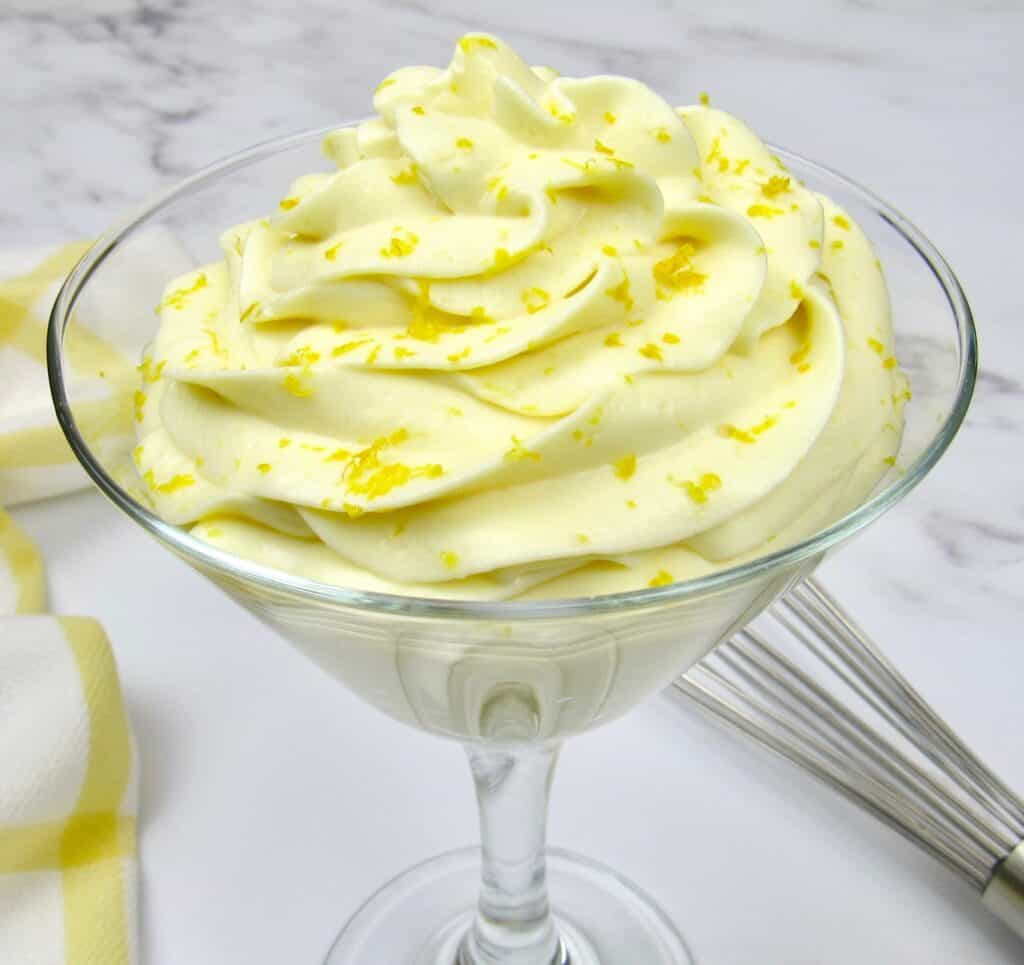 Close Up of Lemon Cheesecake Mousse