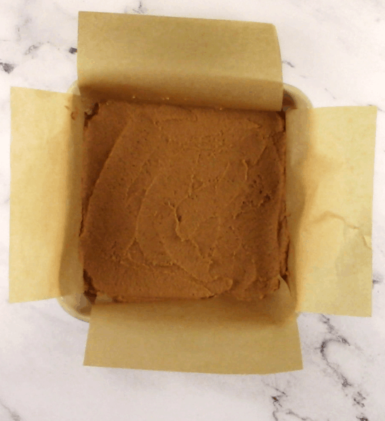 pumpkin coffee cake batter in pan